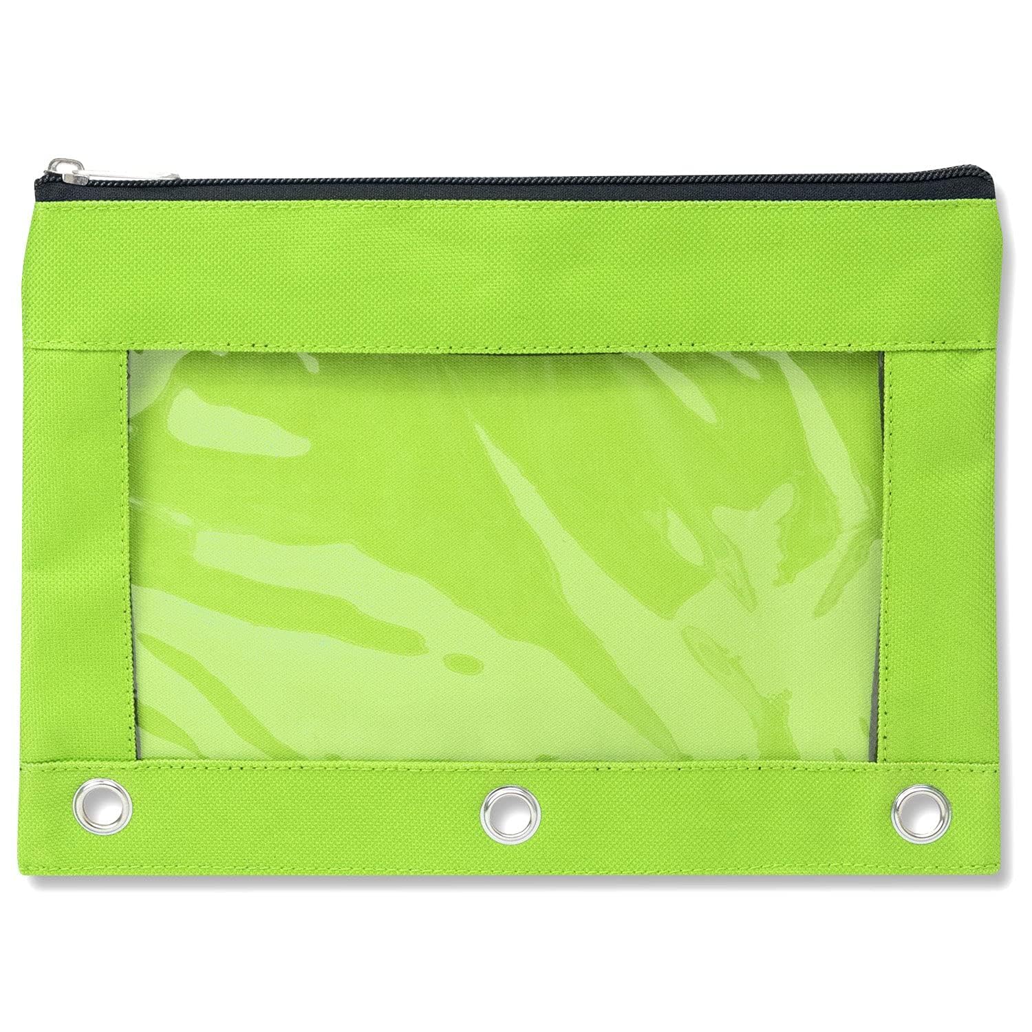 Trail maker 25 Pack Clear Pencil Pouch for 3 Ring Binder Bulk Pencil Pouch Bags for Binder with See