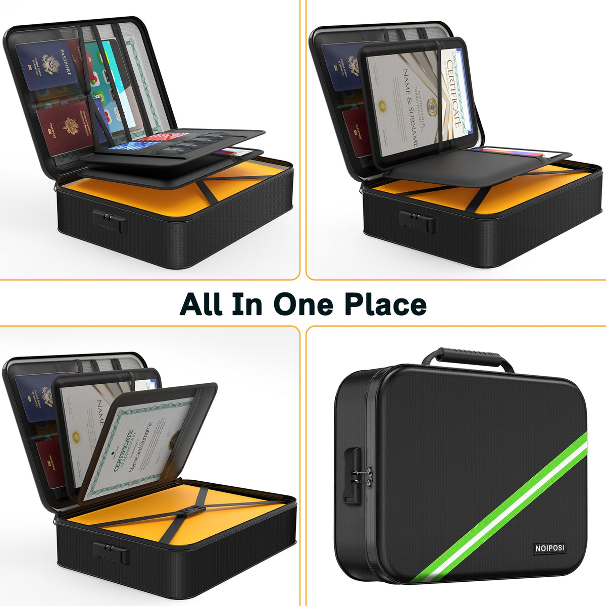Noiposi 5200℉ Fireproof Document Box with Lock 8-Layer