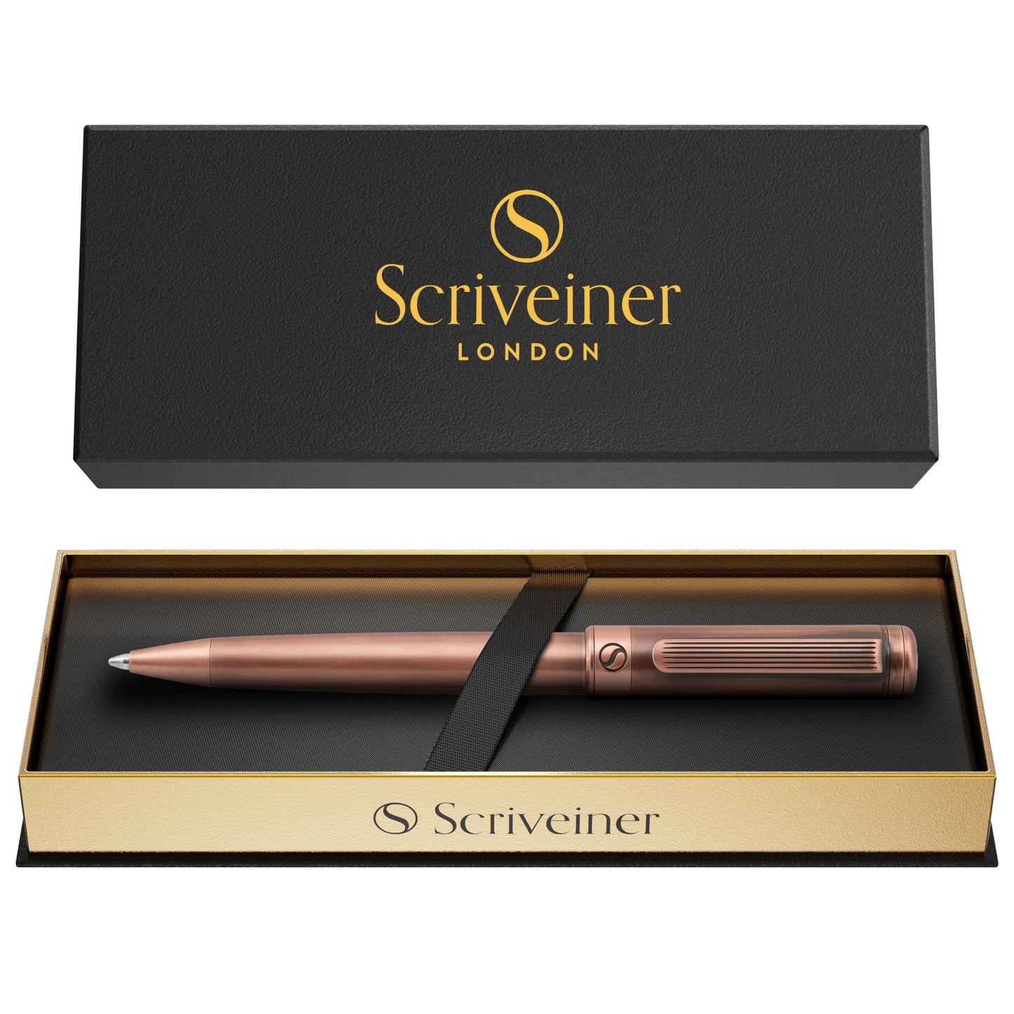 Scriveiner Copper Ballpoint Pen - Stunning Luxury Pen, Schmidt Black Refill, Best Ball Pen Gift Set