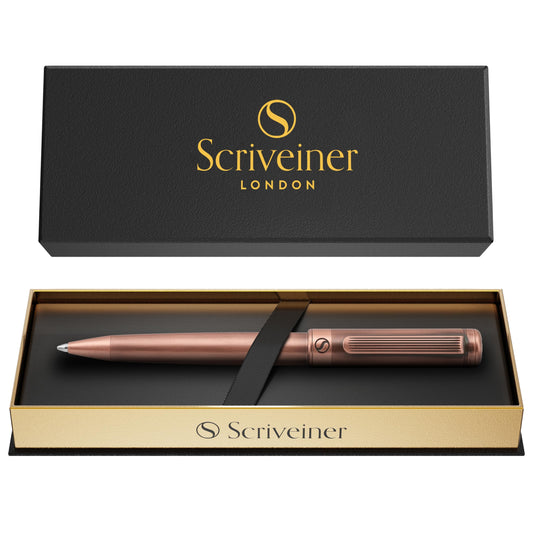 Scriveiner Copper Ballpoint Pen - Stunning Luxury Pen, Schmidt Black Refill, Best Ball Pen Gift Set