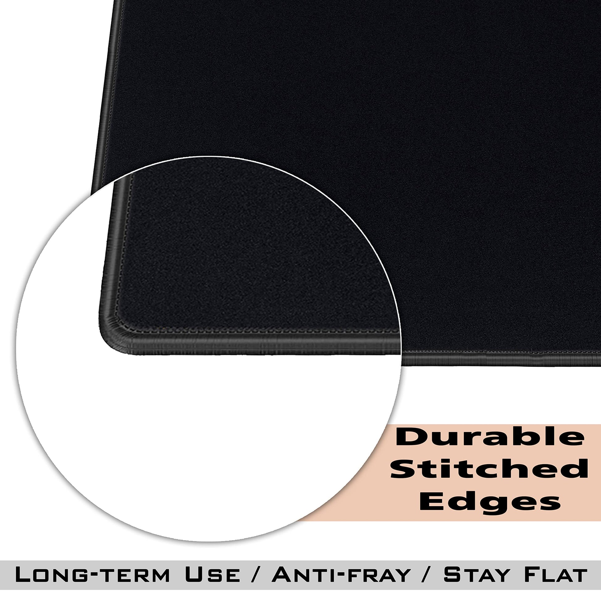 SaiTech IT 20-Pack Mouse Pads, Stitched Edges, Non-Slip Base, Black