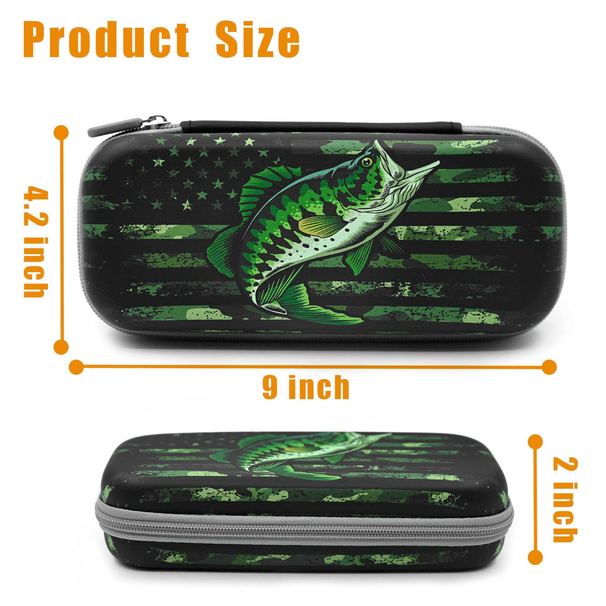 WtallasiSei Camo Fish Pencil Case Zip Pencil Box Multi Pouch Holder Desk Organizer For Boys Girls
