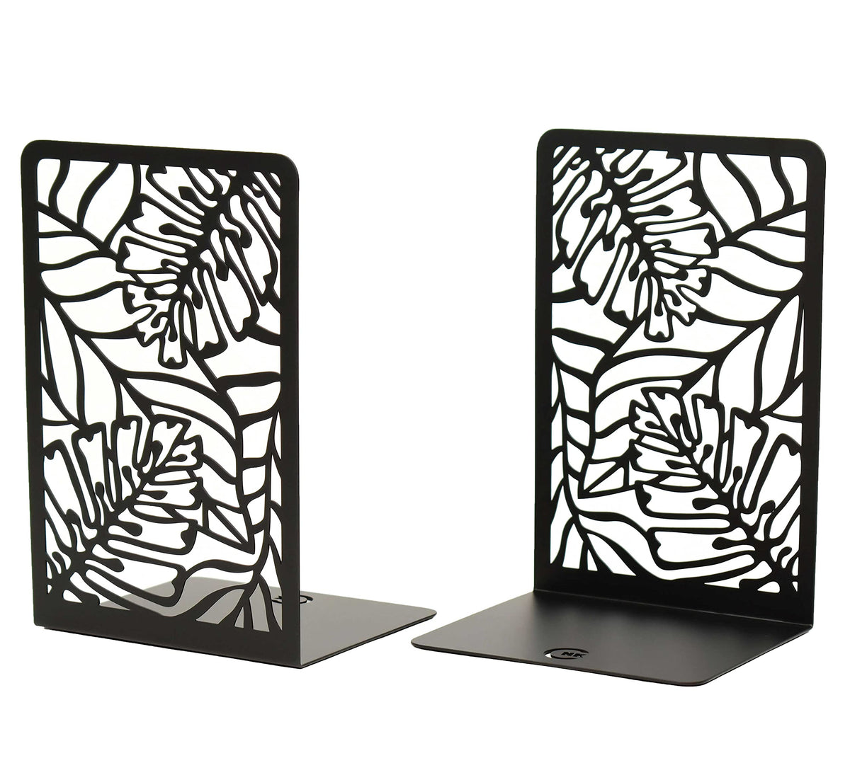 CNK Premium Metal Book Ends - Heavy Duty Book Stoppers for Home Office - Black