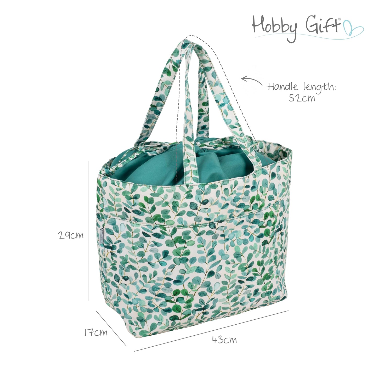 Hobby Gift Drawstring Project Bag Cotton Storage Tote for Yarn Knitting Crochet Sewing and Craft