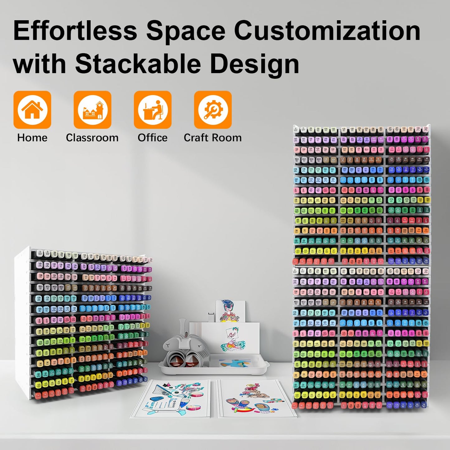 CKAGF Desktop Marker Storage Organizer and Marker Holder for 252 Markers