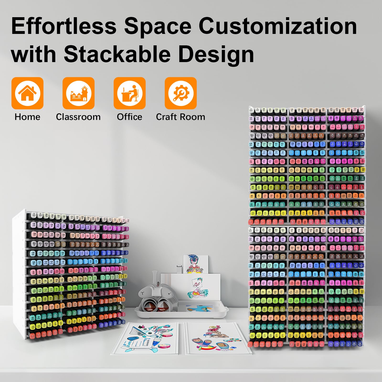 CKAGF Desktop Marker Storage Organizer and Marker Holder for 252 Markers