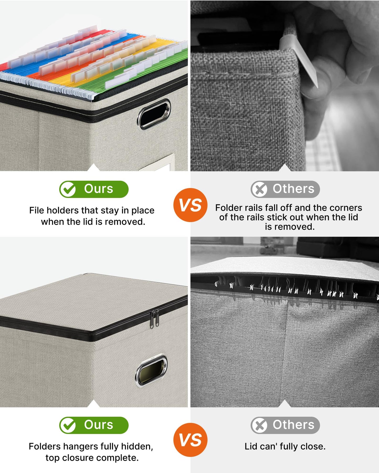 Oterri File Box Small 1-Pack Mesh Pockets Hanging Organizer for Letter-Size