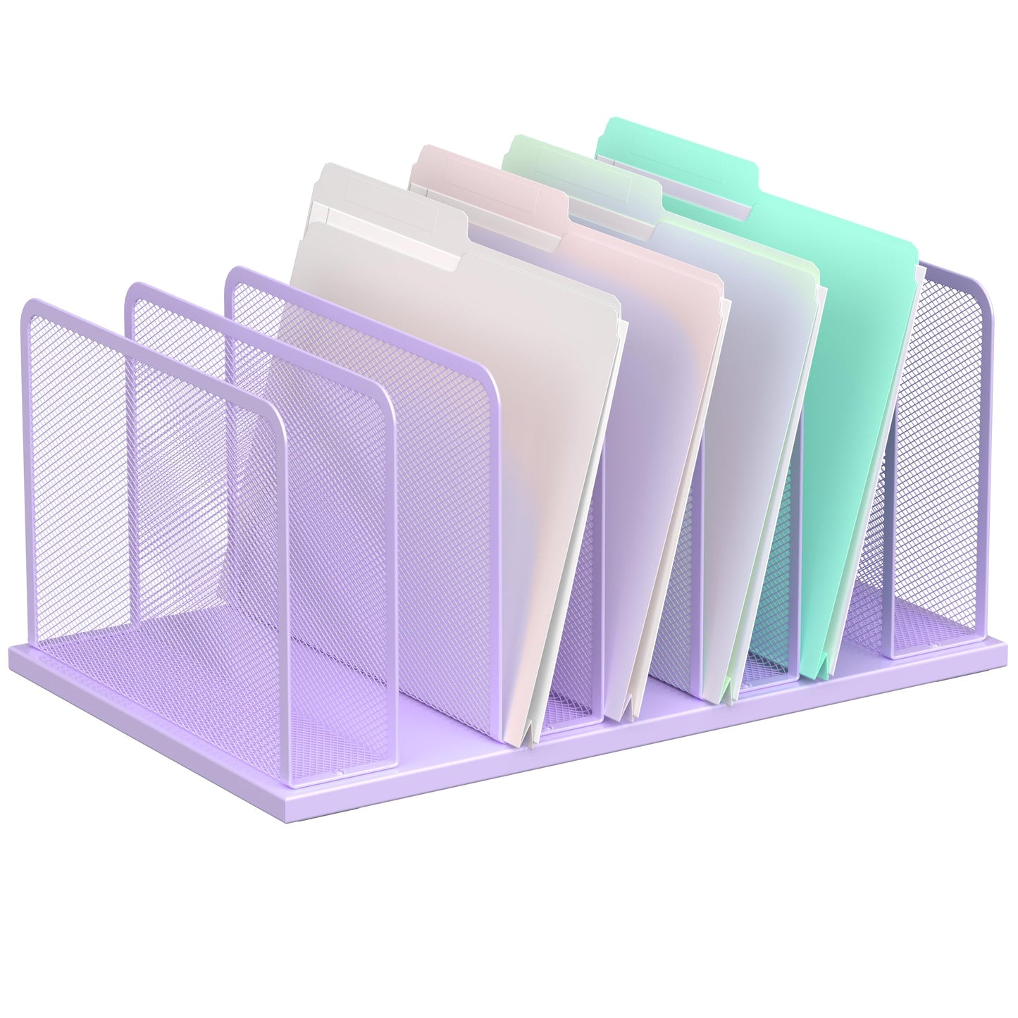 Kuntine.B 7-Section Upright Desk File Organizer Purple 1 Pack