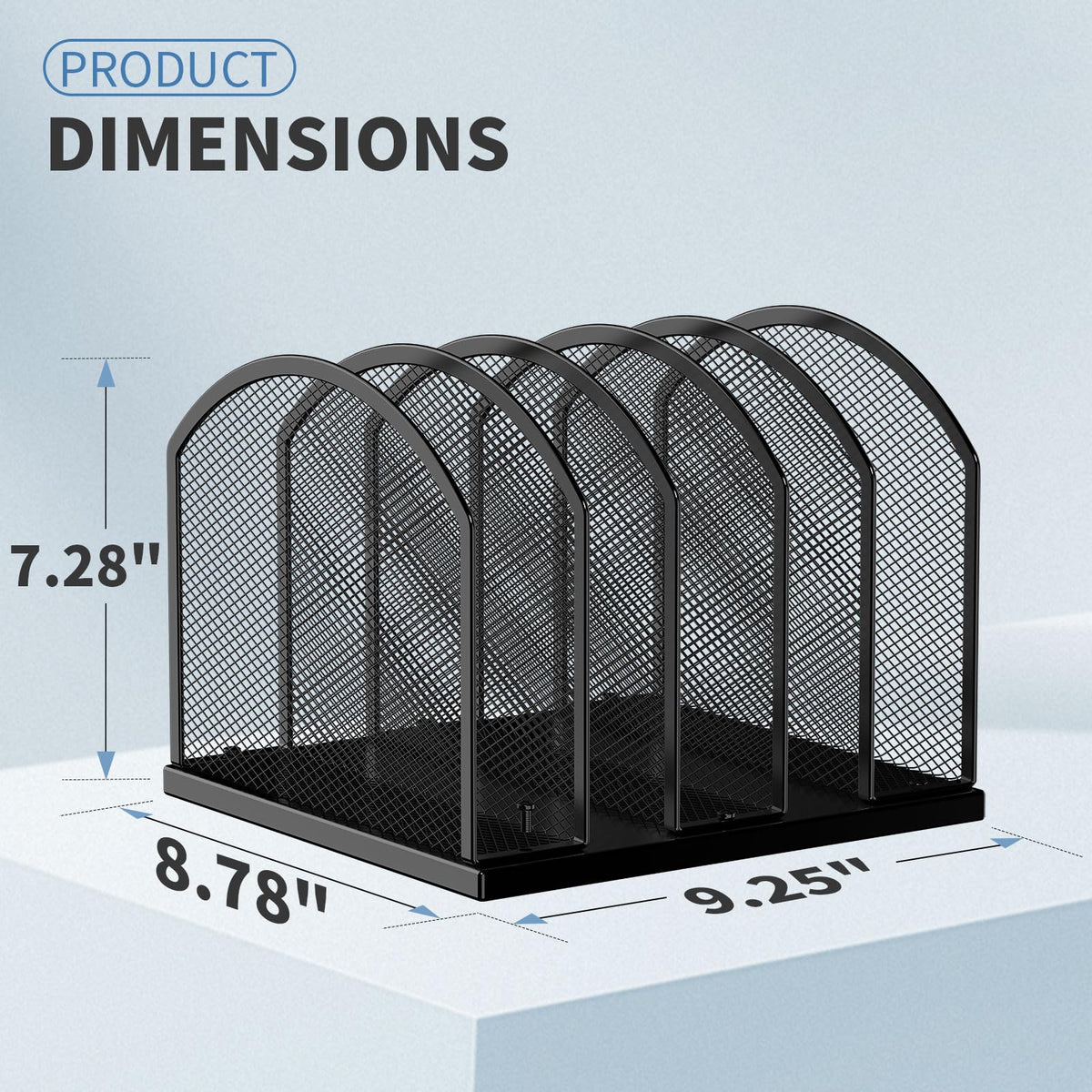 2 Pack Gawerk 5-Section Vertical Desktop Organizer, 5-Section Mesh File Folder Stand Sorter for