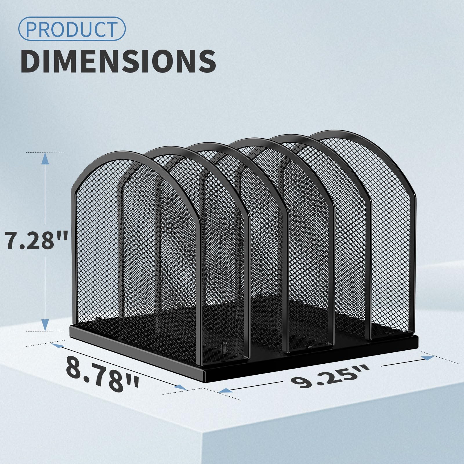 2 Pack Gawerk 5-Section Vertical Desktop Organizer, 5-Section Mesh File Folder Stand Sorter for