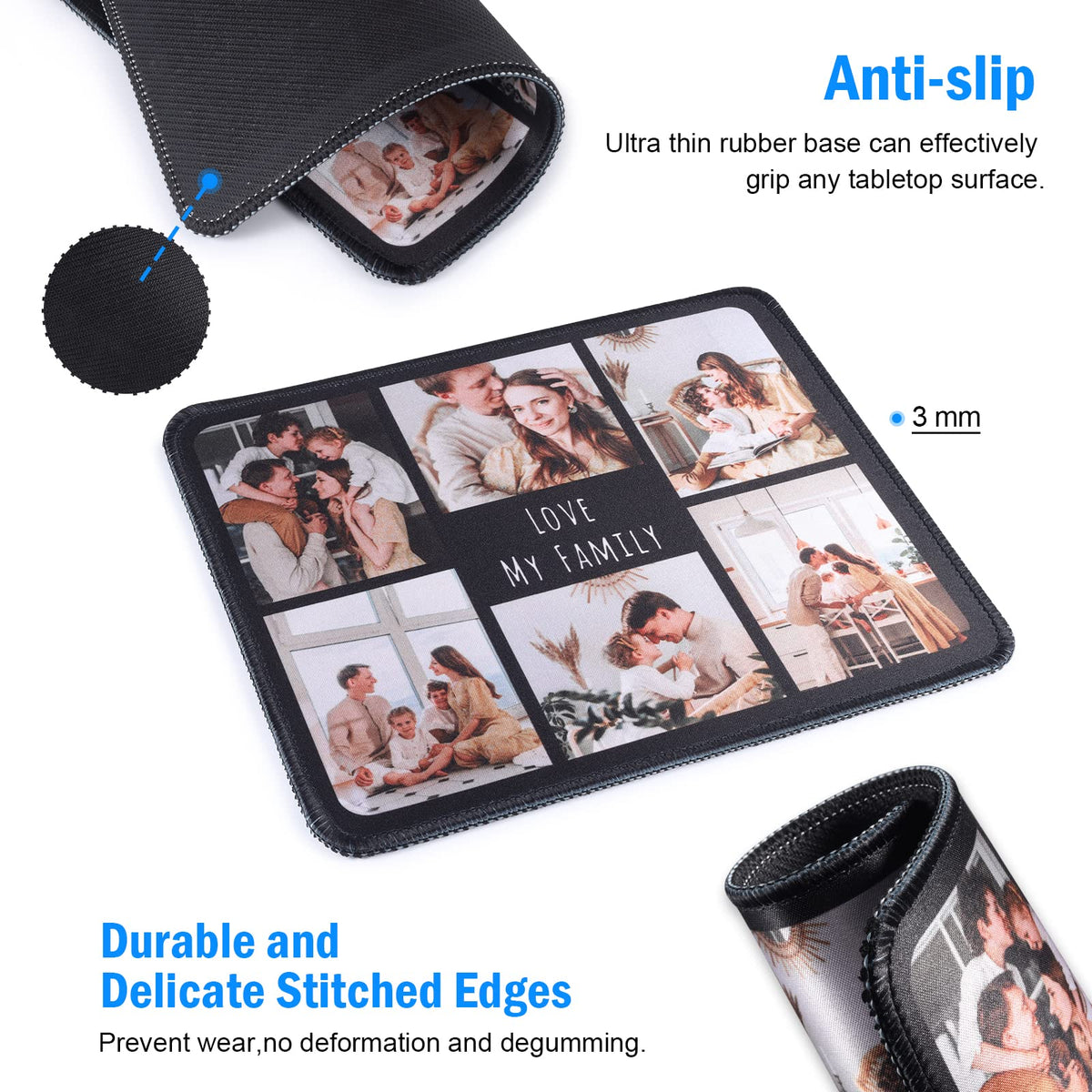 Personalized Mouse Pad Custom Photo Mouse Pad Personalized It with Photo Picture & Text (Color 1)