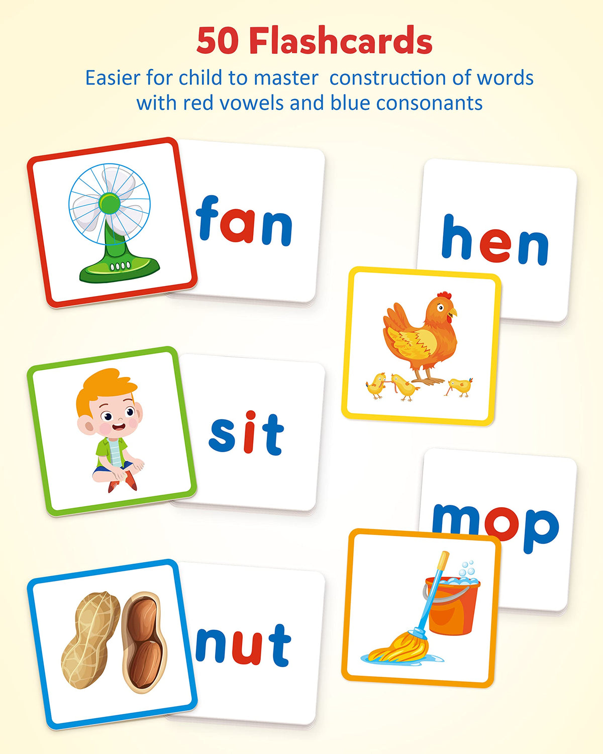 Coogam Wooden Short Vowel Reading Letters Sorting Spelling Games, Site CVC Words Learning