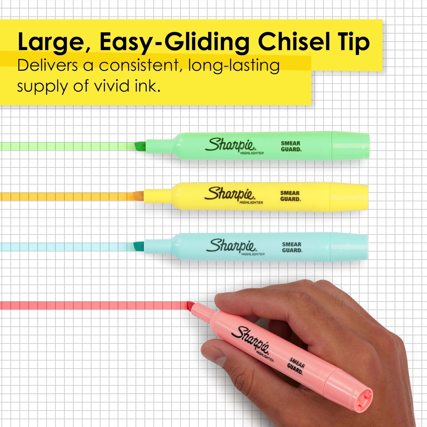 Sharpie Tank Highlighters Mild Pastel Colors Assorted Chisel Tip 12 Count