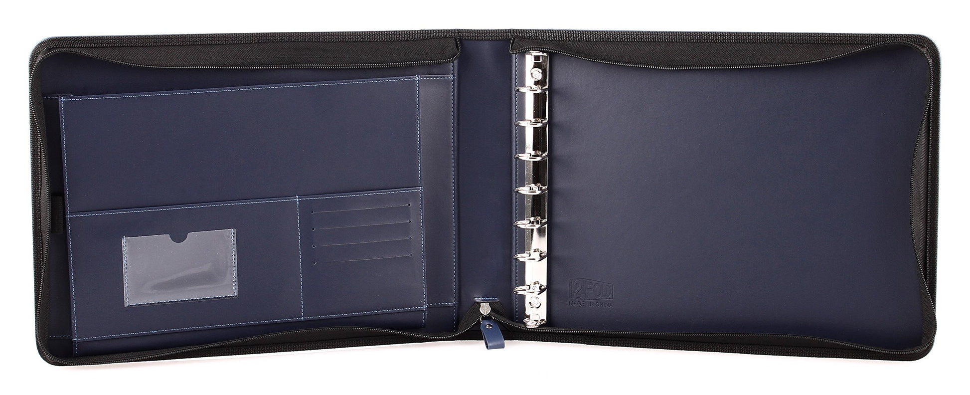 2Fold Zippered Business Checkbook Binder - 7 Ring Binder for Business Checks with Built-in