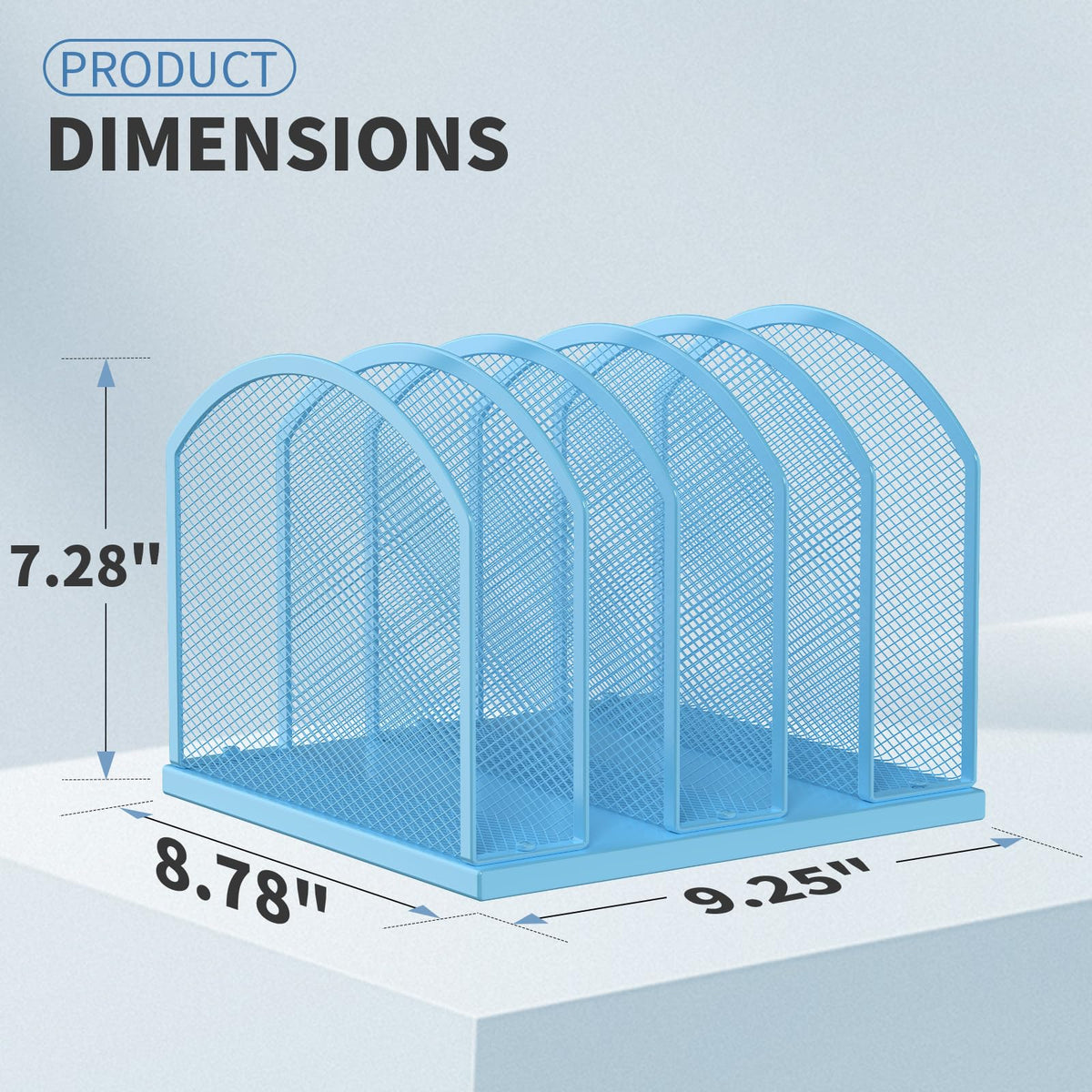 Gawerk 5-Section Vertical Desktop Organizer, 5-Section Mesh File Folder Stand Sorter for Office