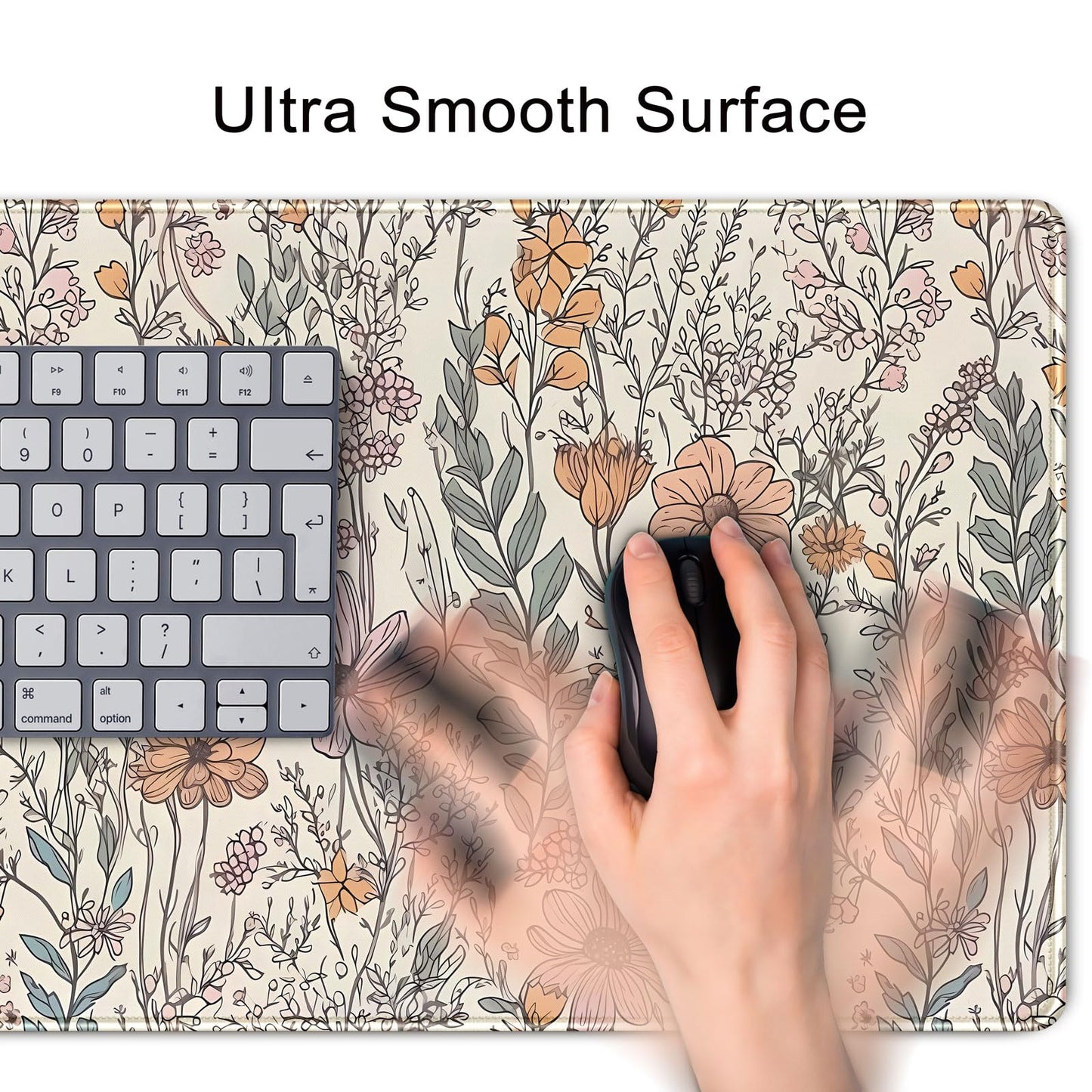 Floral Desk Mat Cute Wildflowers Large Mouse Pad Extended Plant Gaming Mousepad XL Keyboard Mouse