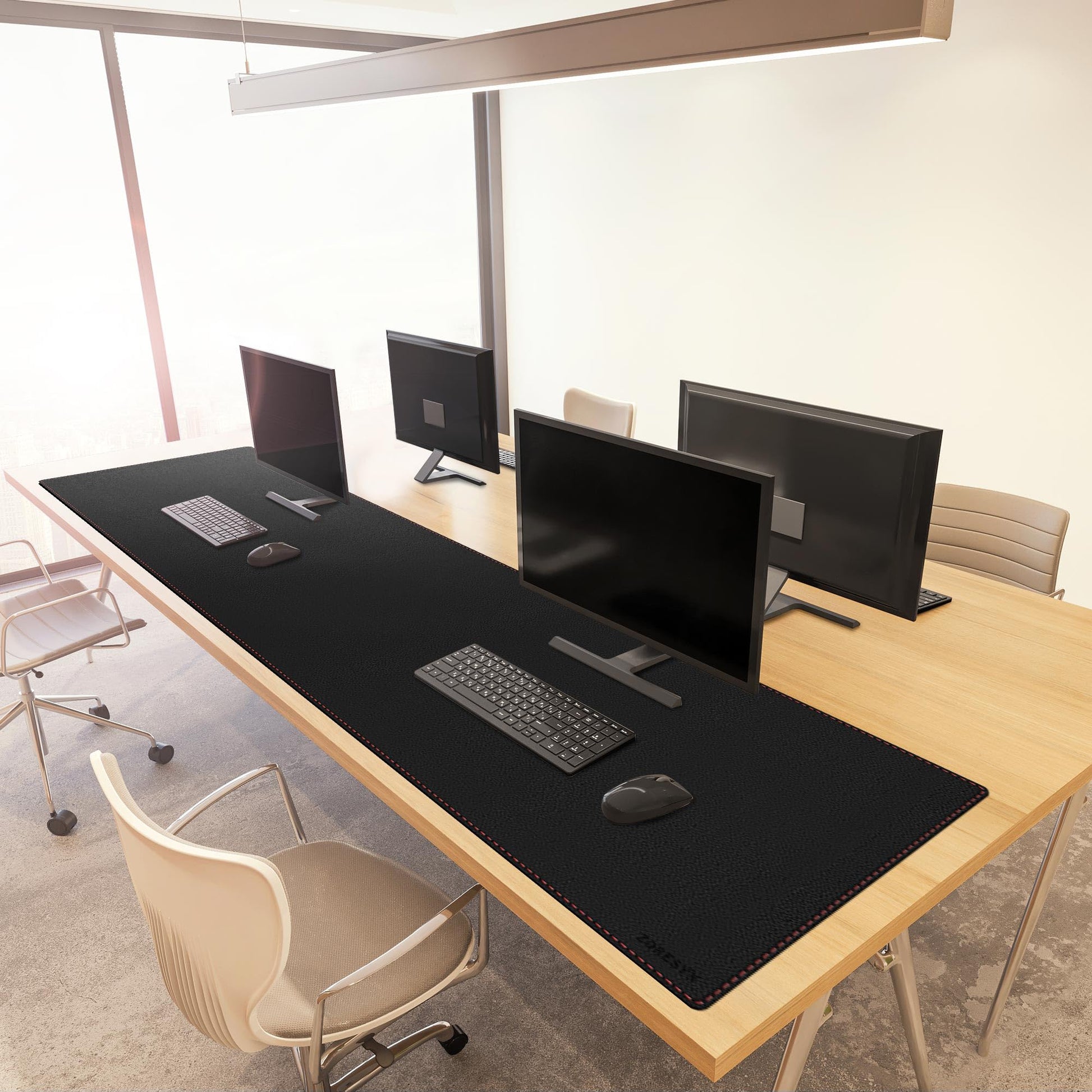 ZORESYN PU Leather Desk Mat 70.9" x 23.6" Black