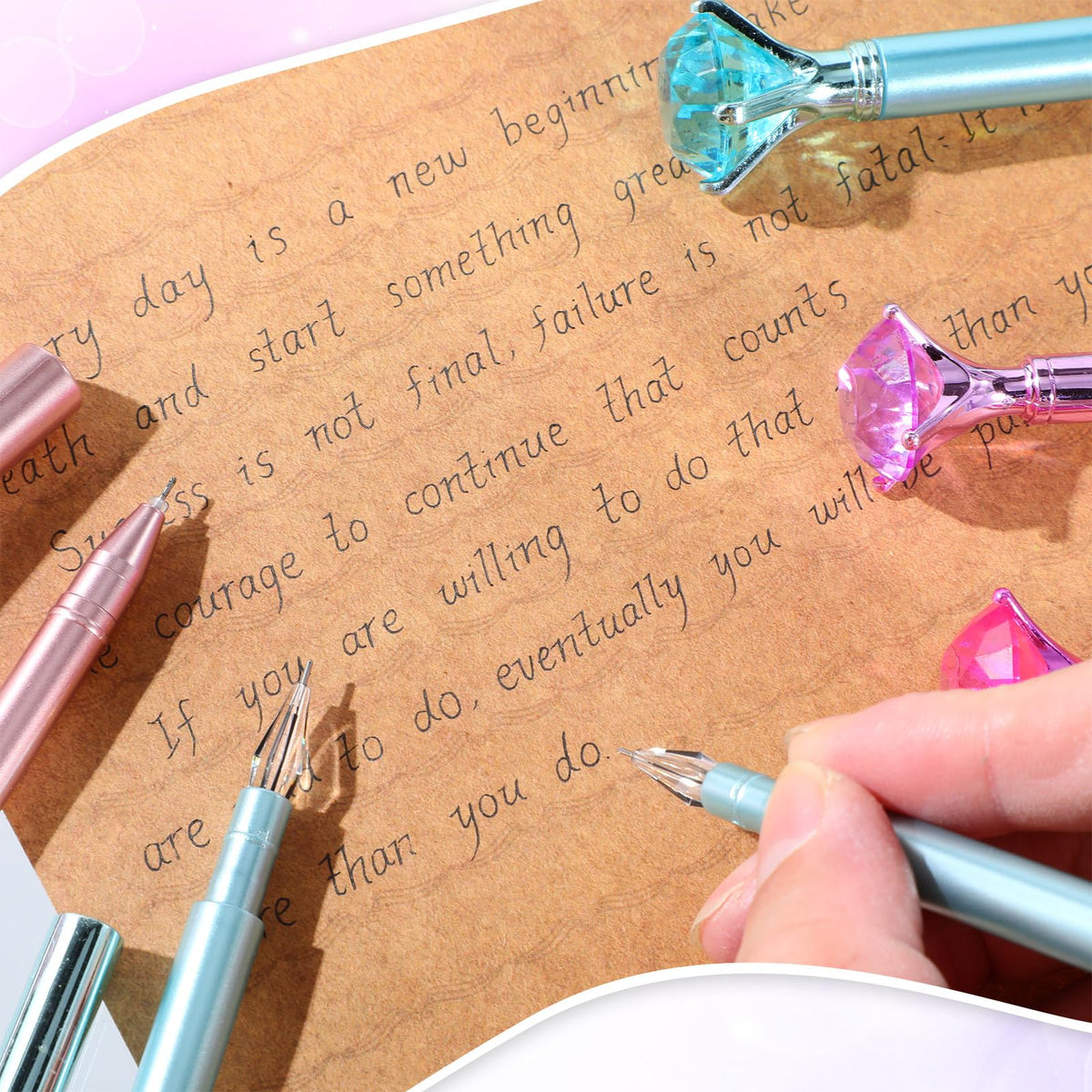 Mimorou 48 Pcs Diamond Pens with Crystal Retractable 1.0 mm, Classic Style