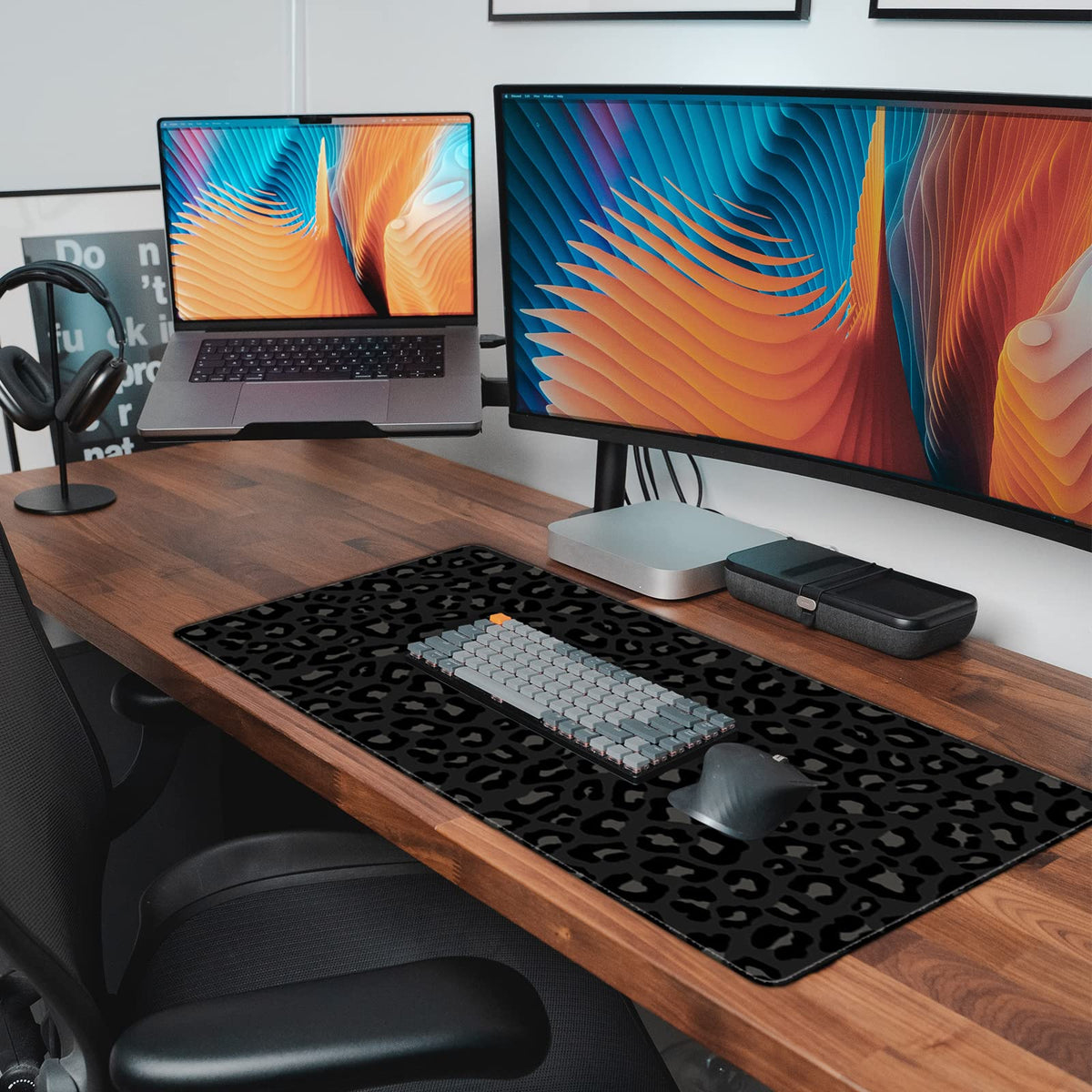 Deokke Extended Large Computer Gaming Mouse Pad Desk Mat(31.5×15.7 in),Desk Pad with Non-Slip Base