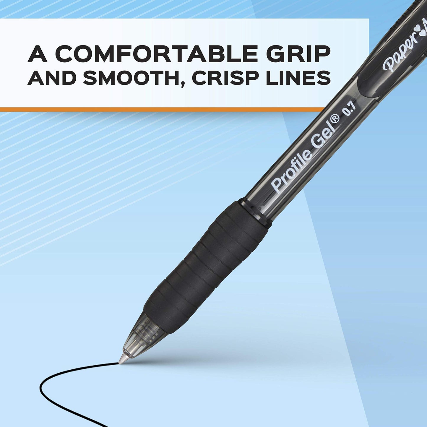 Paper Mate Gel Pen Profile Retractable Pen 0.7mm Blue 36 Count