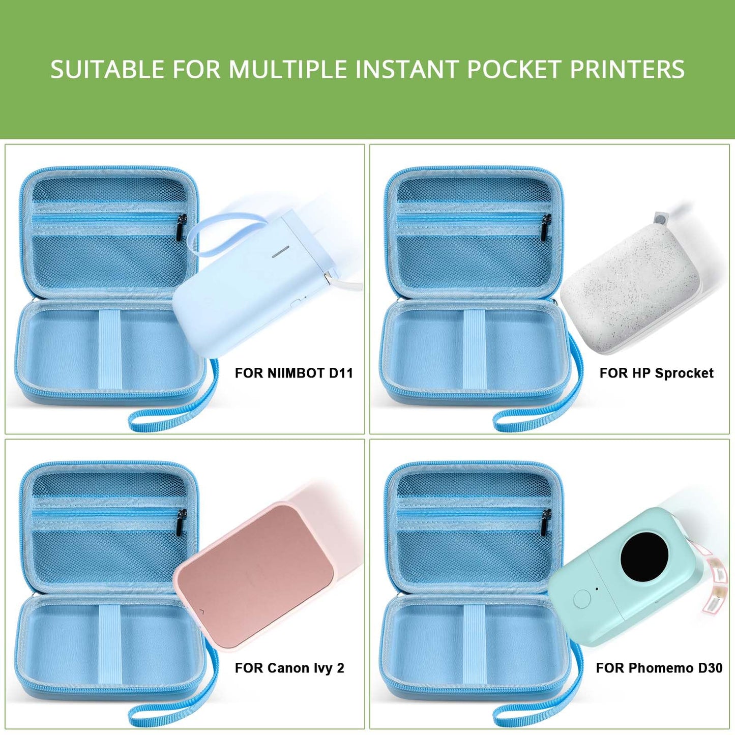 ALKOO Case Compatible with NIIMBOT D11 Label Maker Printer, Storage Bag for Phomemo D30 for Canon