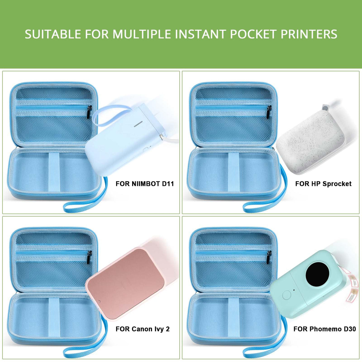 ALKOO Case Compatible with NIIMBOT D11 Label Maker Printer, Storage Bag for Phomemo D30 for Canon