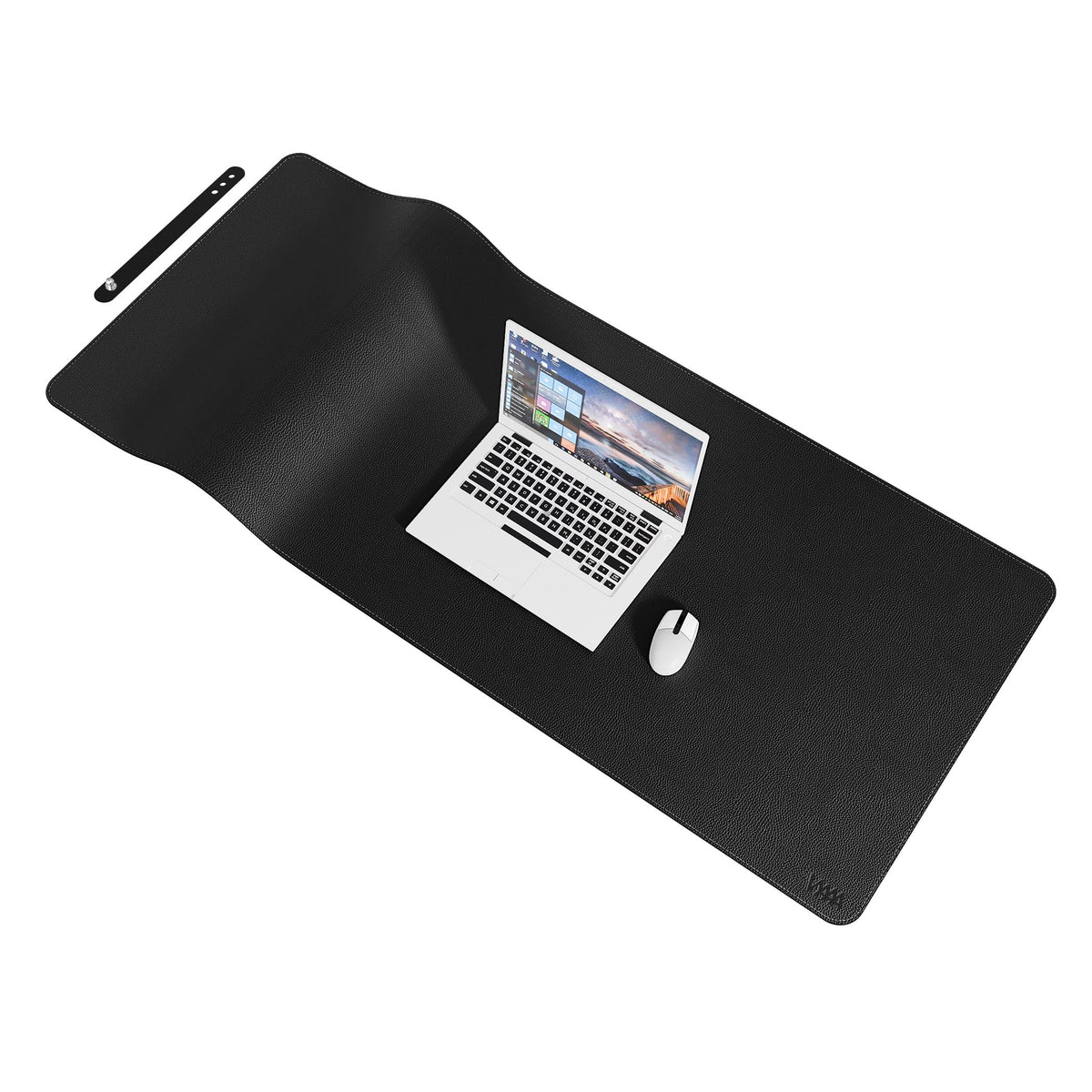 Vyaaa 55" x 24" Large PU Leather Desk mat for Keyboard and Mouse (Black)