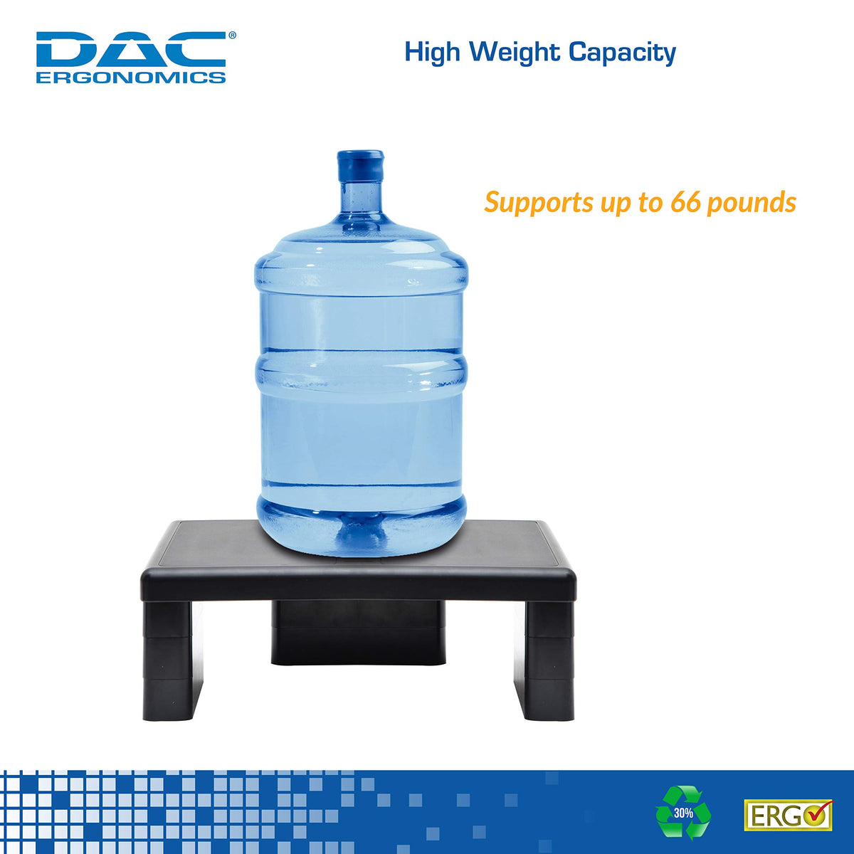 DAC STAX Computer Monitor Riser, Ultra-Sturdy Adjustable Desktop Monitor Stand, Supports up to 66
