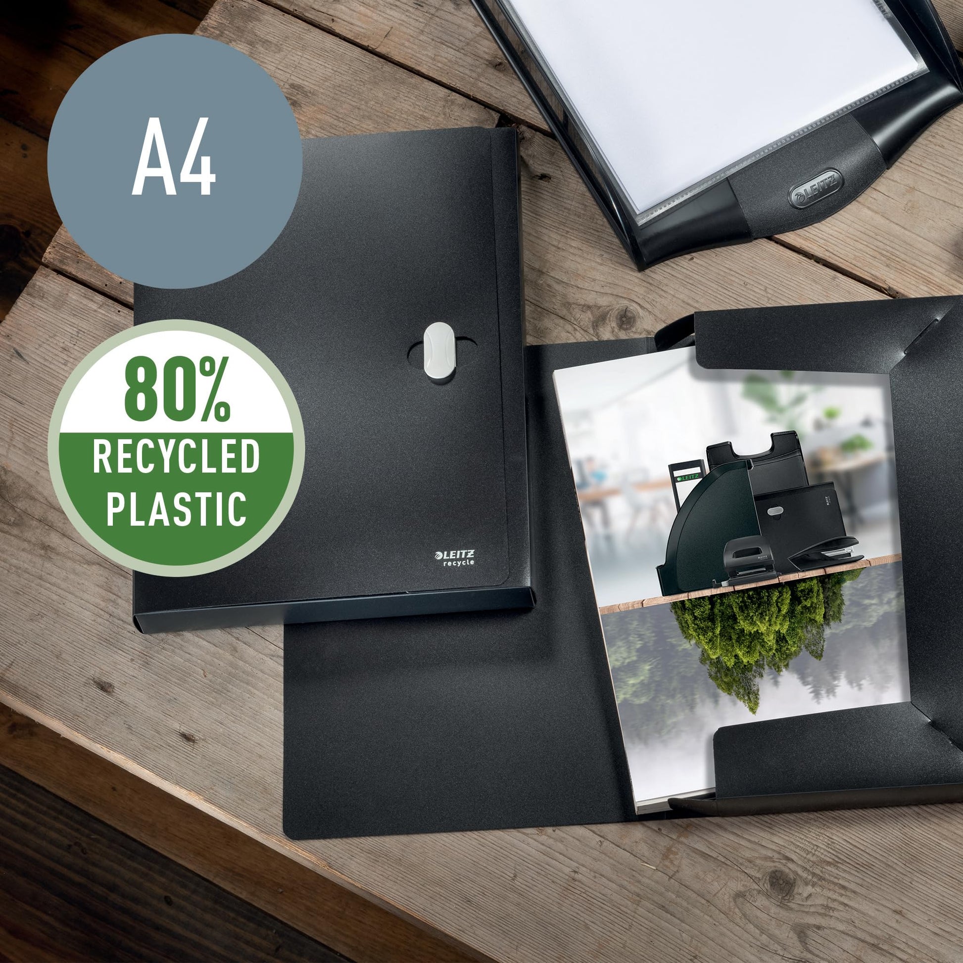 Leitz A4 Box File, 250 Sheet Capacity, 100% Recyclable, Opaque Plastic, Eco Friendly, Recycle