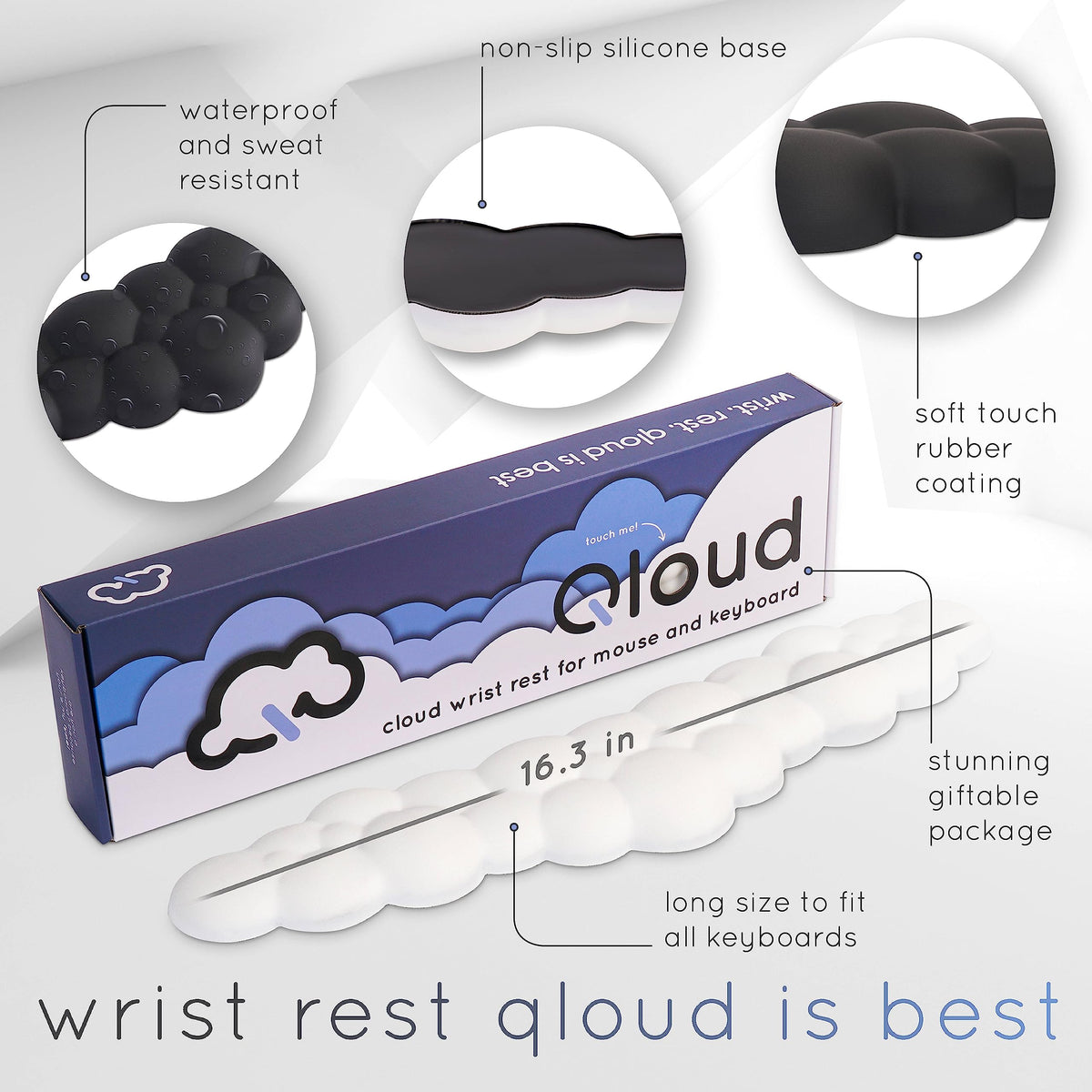 Purple Cloud Keyboard Wrist Rest – Create-ables Qloud Purple Wrist Rest for Computer Keyboard and