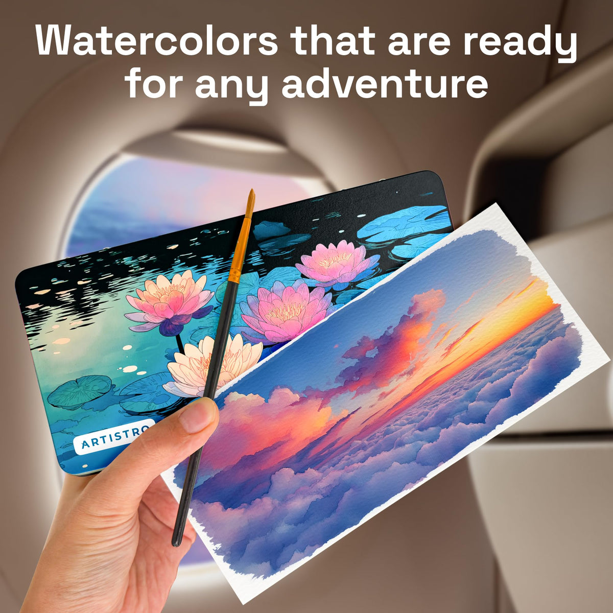 ARTISTRO Watercolor Paint Set with Palette & Brush Pens - 168 Colors