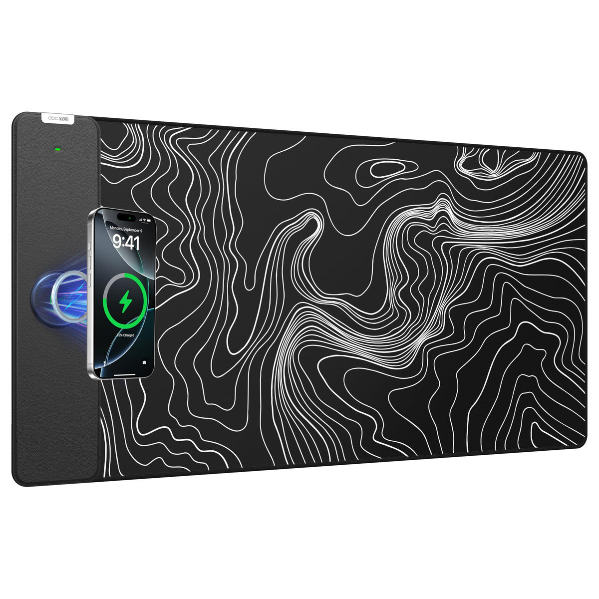 Magnetic Wireless Charging Mouse Pad, 31.5"x15.8" Large Desk Mat