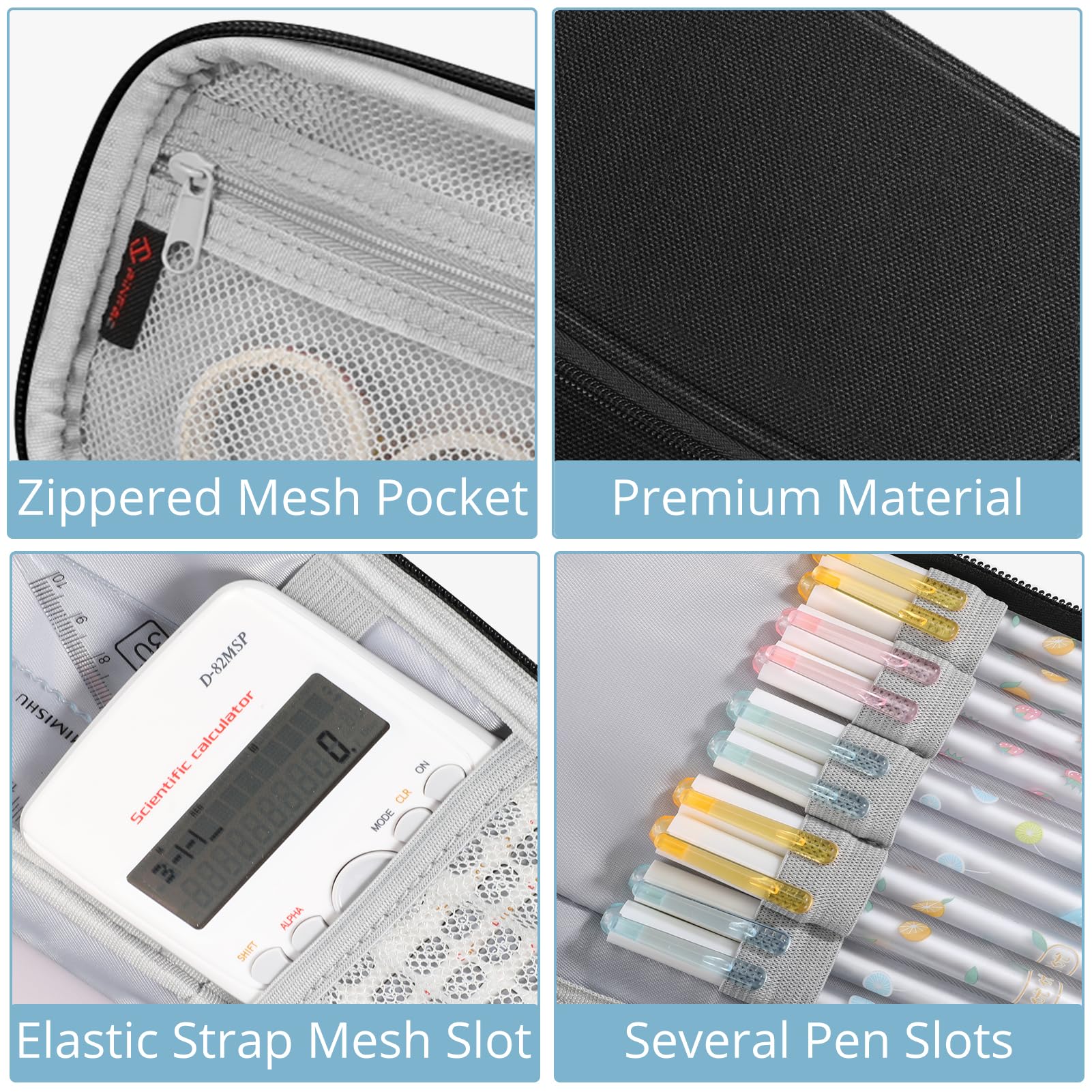 FINPAC Pencil Case, Large Capacity Pencil Box Pen Pouch