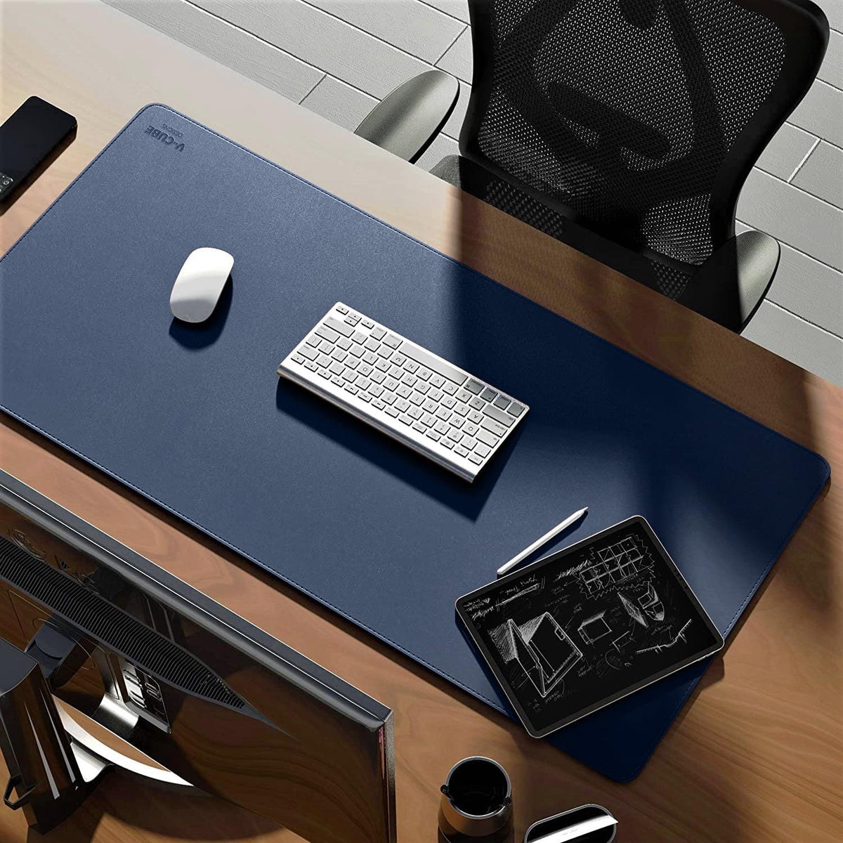 V-CUBE DESIGNS Premium Vegan Leather Desk Mat