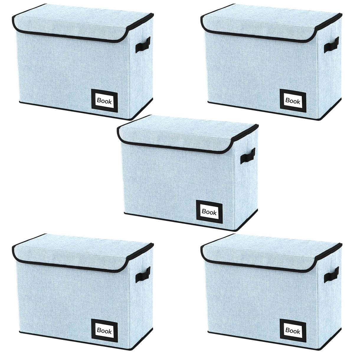 YNSZAS 5 Pack Comic Book Storage Boxes, 15.8" X 7.8" X 11.8", Collapsible Comic Short Box, Holds