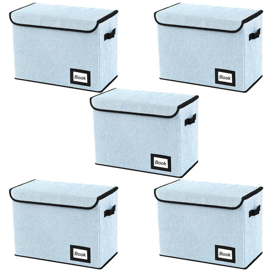 YNSZAS 5 Pack Comic Book Storage Boxes, 15.8" X 7.8" X 11.8", Collapsible Comic Short Box, Holds