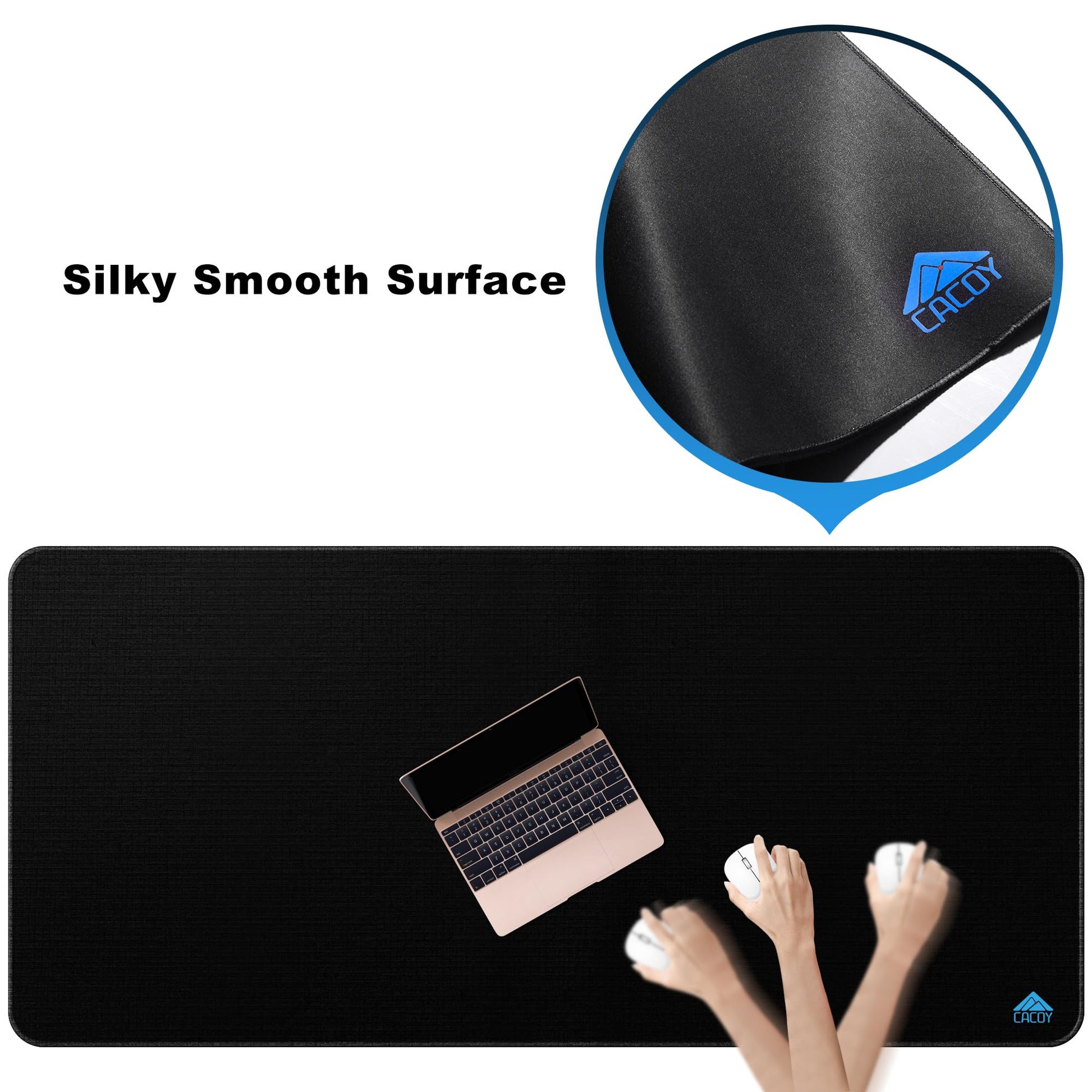 Cacoy 63" x 24" Giant Mouse Pad, Oversized Gaming Computer Mouse Mat, Black