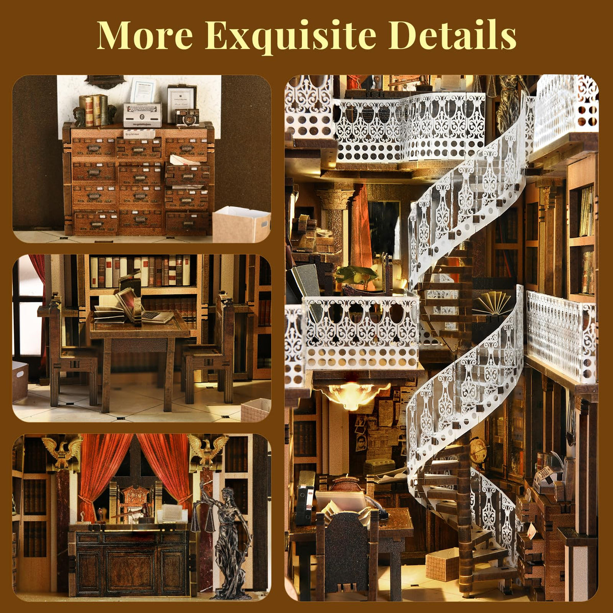 CCCDF DIY Book Nook Kit for Adults and Teens, Miniature Dollhouse Booknook Kit, 3D Wooden Puzzle