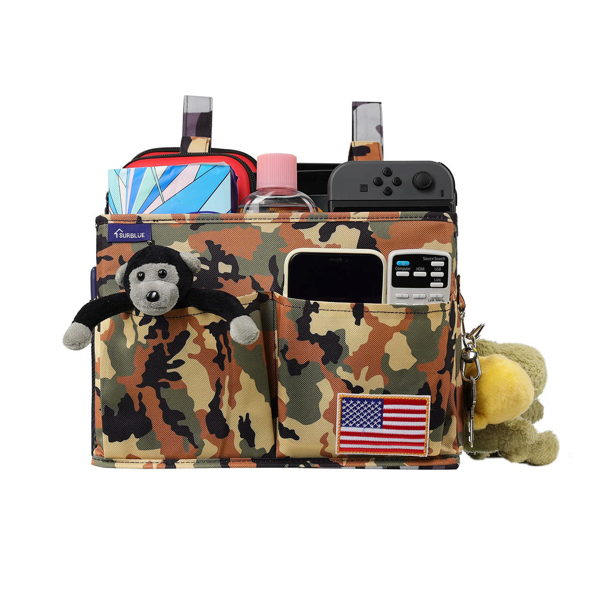 Surblue Bedside Caddy Hanging Organizer Storage Bag Pocket for Bunk, Hospital Beds, College Dorm
