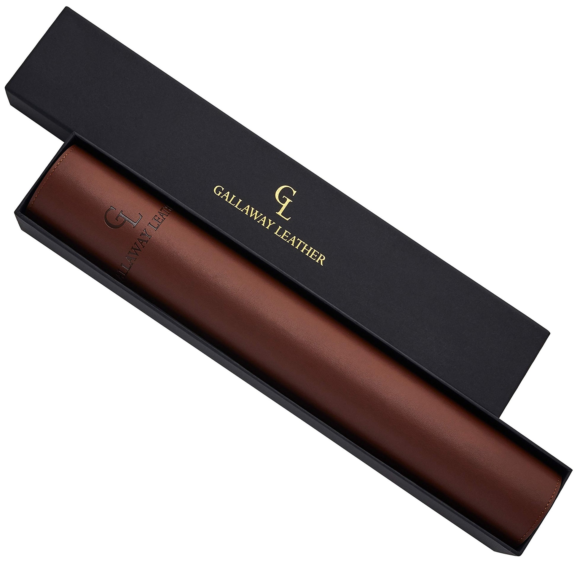 Gallaway Leather Desk Mat, Office Writing Desk Pad, Large 36" x 17" Dark Brown, for Top of Desks