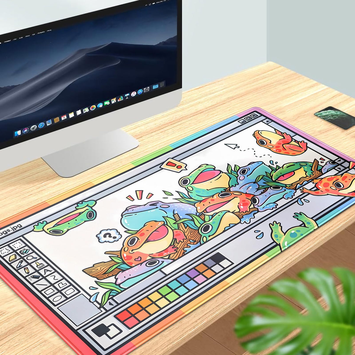 Frogs Mouse Pad Large Gaming Mousepad XXL Cool Frogs Desk Mat Cute Extended Desk Pad Computer