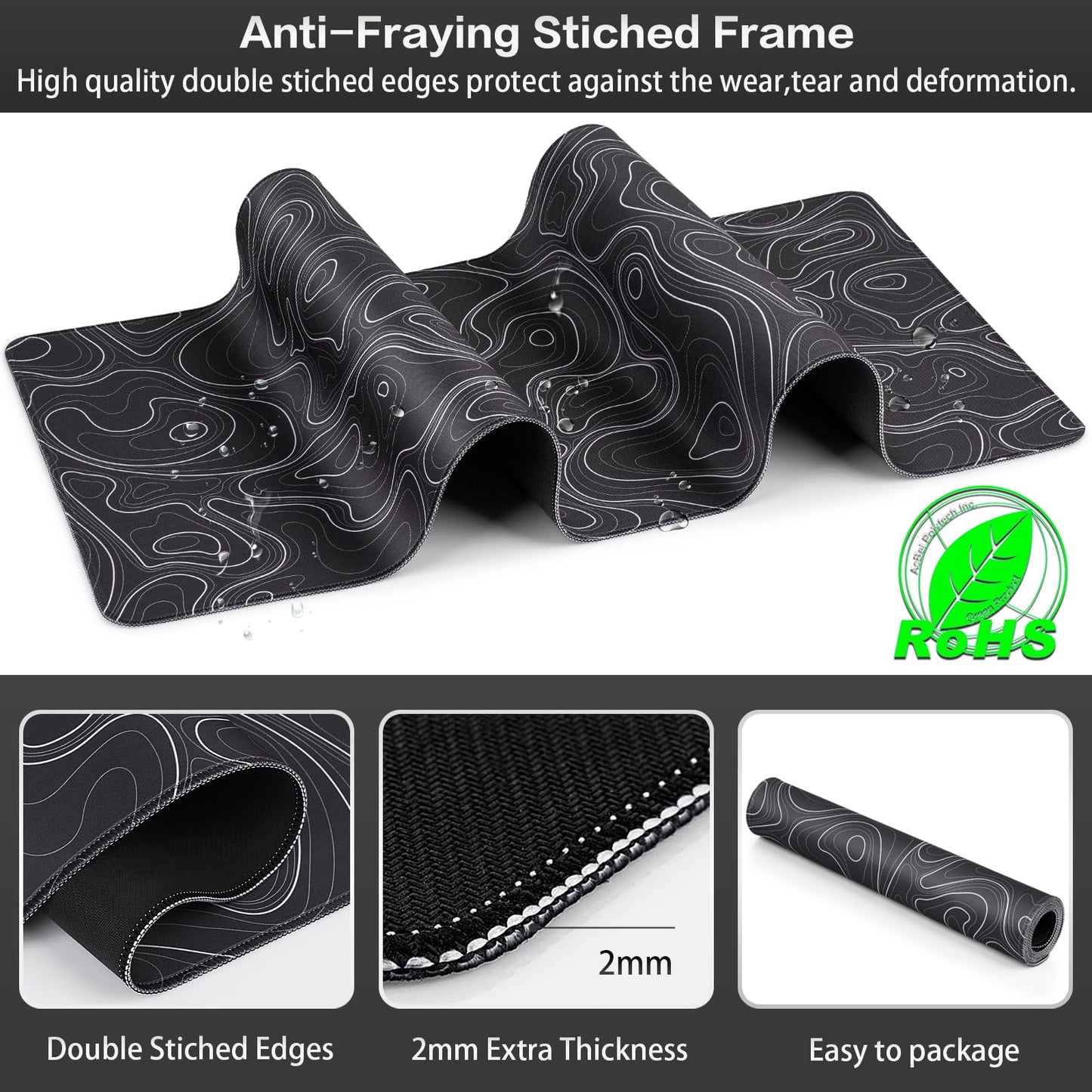 Canjoy Gaming Mouse Pad, 31.5x15.7in Topographic Large Mouse Pads for Desk