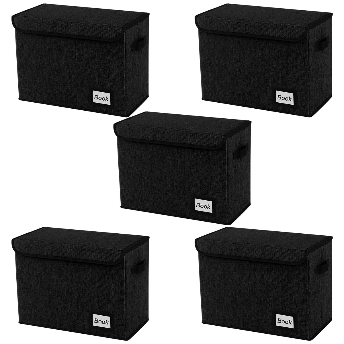 YNSZAS 5 Pack Comic Book Storage Boxes, 15.8" X 7.8" X 11.8", Collapsible Comic Short Box, Holds