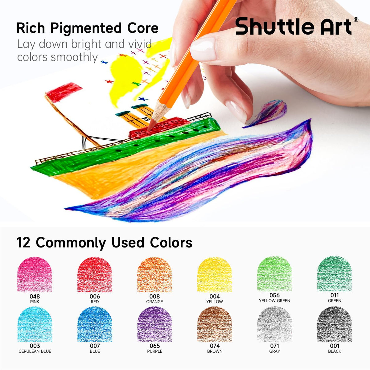 Shuttle Art Colored Pencils Bulk, 408 Pack Coloring Pencil Set Plus 20 Sharpeners, 12 Assorted