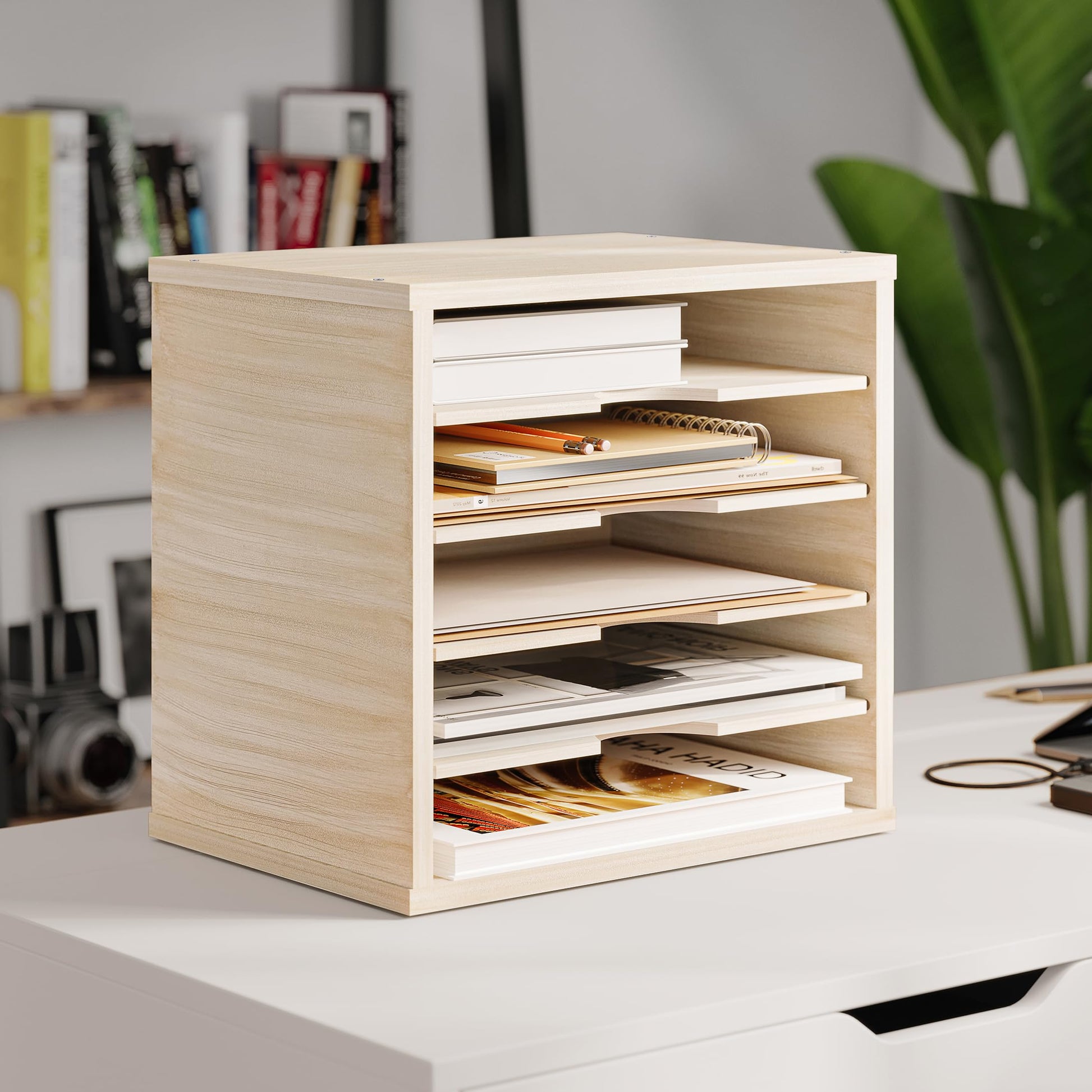 Ballucci 5-Tier File Organizer for Desk, Mail Sorter, Office Desk Organization, Paper Storage