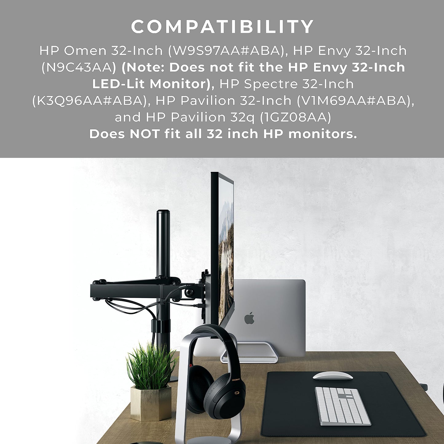 HumanCentric VESA Mount Adapter Compatible with HP 32-Inch Displays