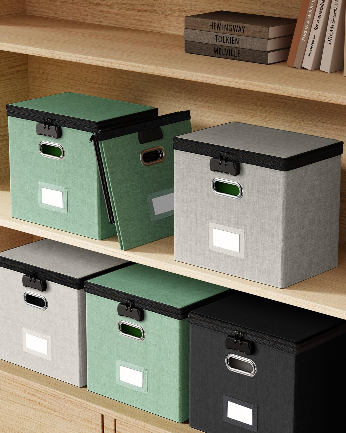 Oterri Lockable File Box Small 1-Pack Hanging Organizer for Letter-Size