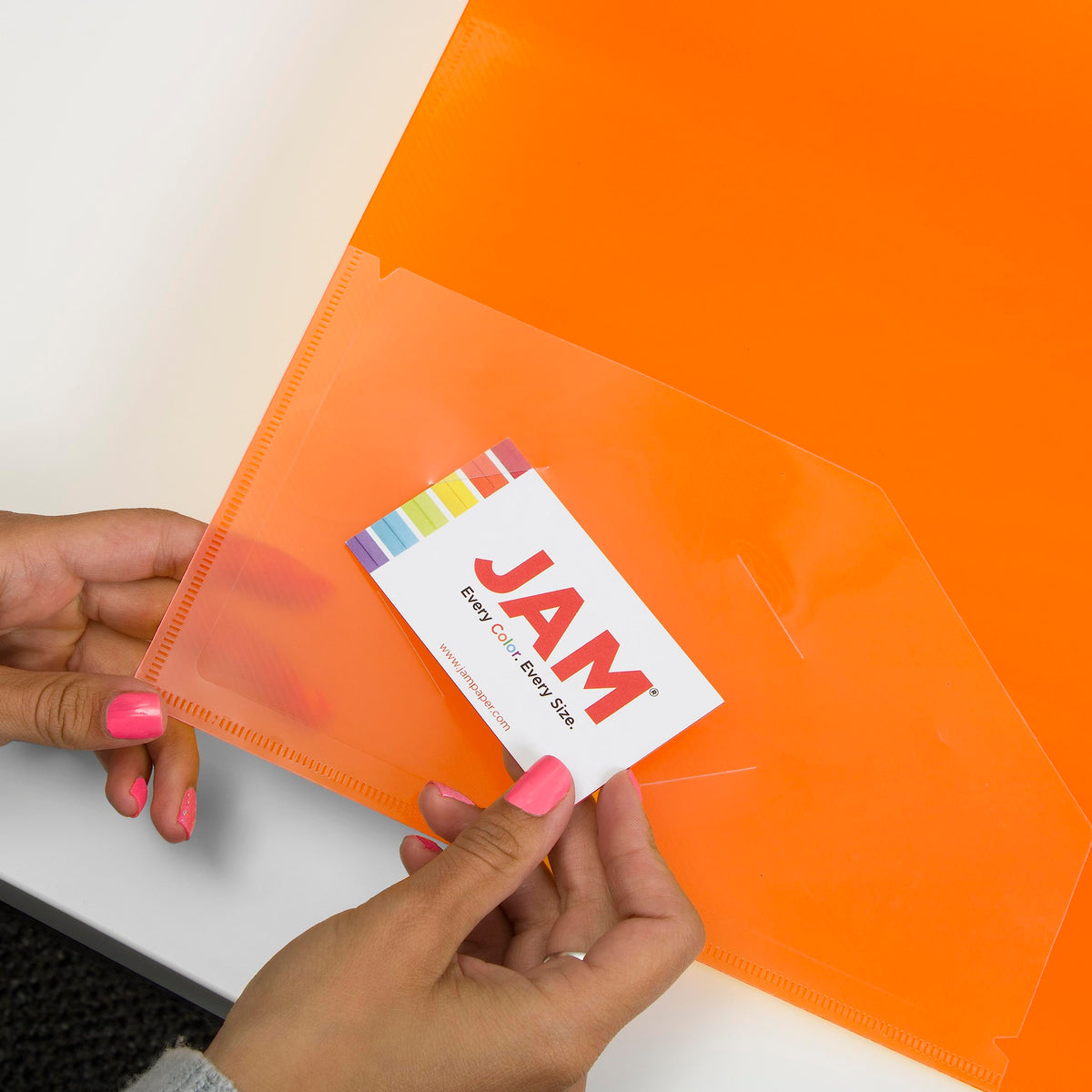 JAM PAPER Plastic 3 inch Binder - Orange 3 Ring Binder - Sold Individually