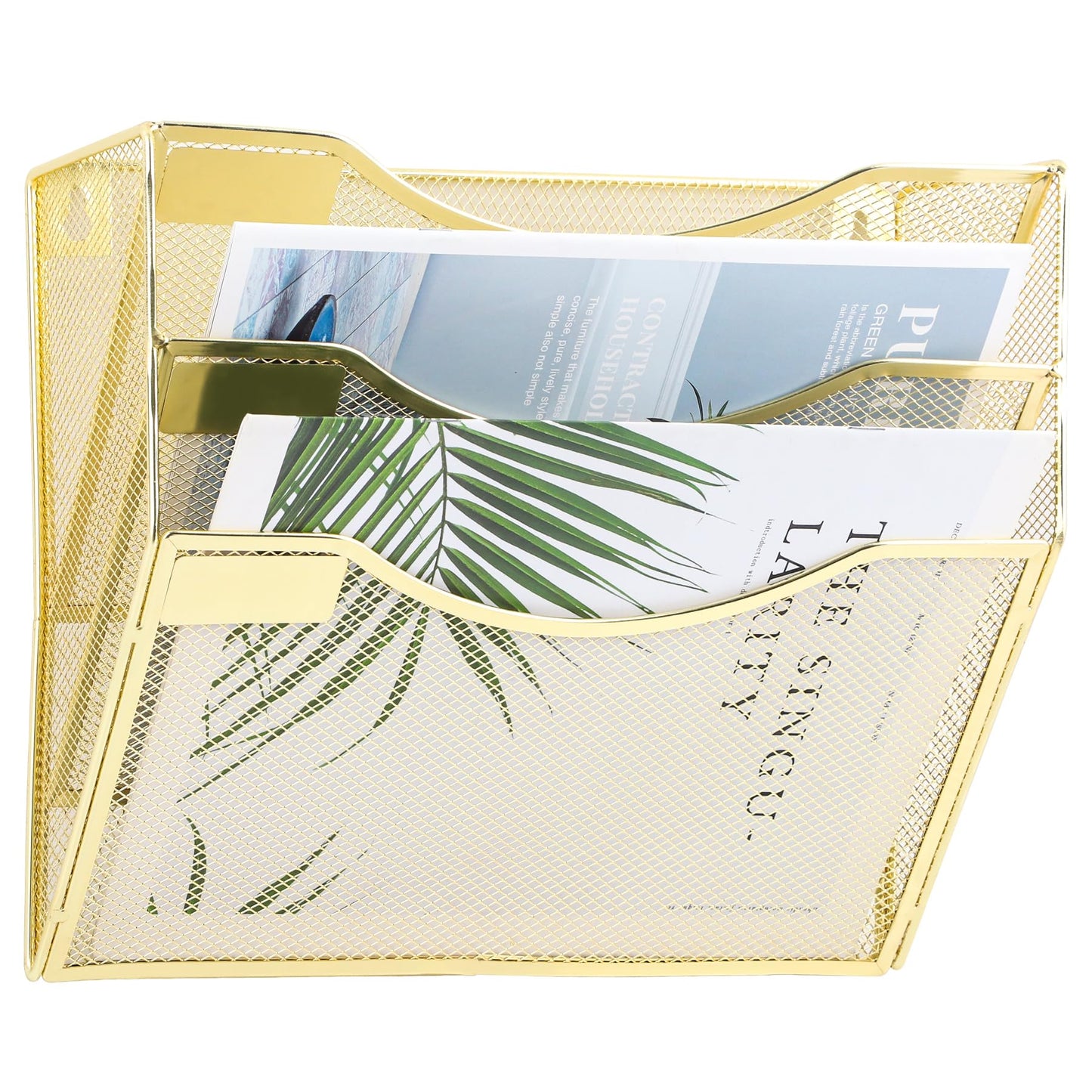EASEPRES 3 Pocket Mesh Hanging Wall File Organizer, Wall Mounted Mail Paper Document Folder Holder