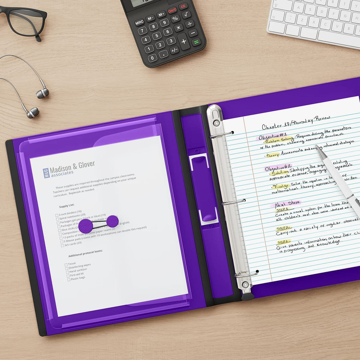 Staples 1-Inch 3-Ring Better Binder, Purple, 3/Pack (St55847-Ccvs)